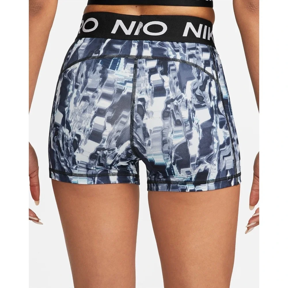Nike PRO Mid-Rise Allover Print Training Shorts DQ5573-010 Women's Size XXL 2XL